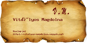 Vitályos Magdolna névjegykártya
