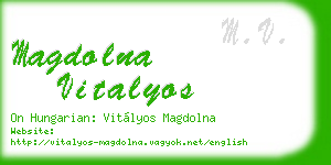magdolna vitalyos business card