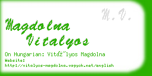magdolna vitalyos business card